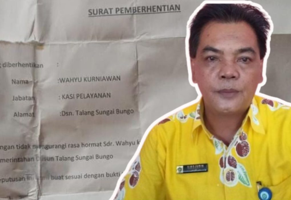 WK Diberhentikan Sebagai Perangkat Dusun Talang Sungai Bungo Tanpa Rekomendasi Camat
